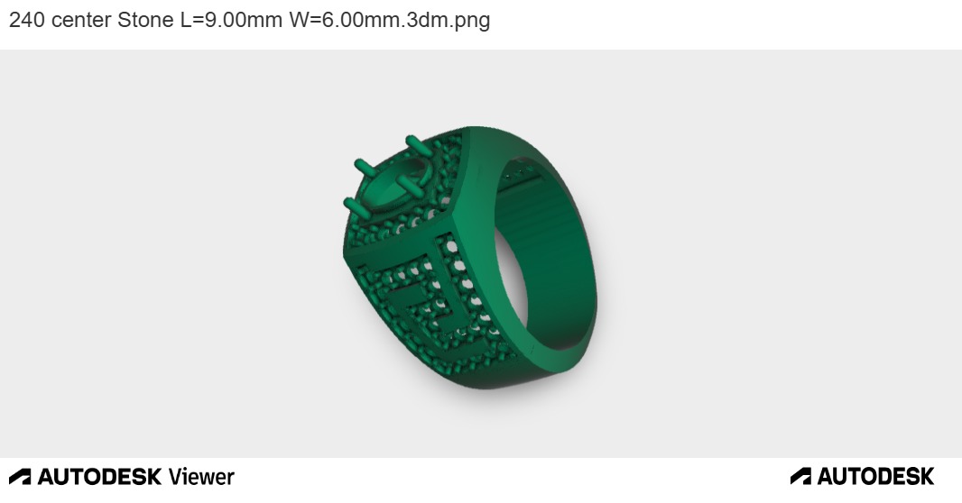 ELEGANT GEMSTONE RING WITH GREEK MOTIF 3D print model_7