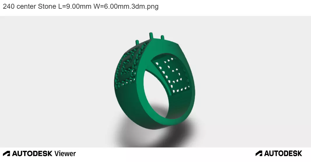 ELEGANT GEMSTONE RING WITH GREEK MOTIF 3D print model_0