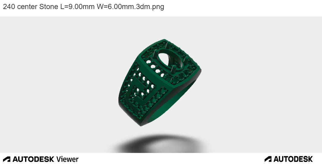 ELEGANT GEMSTONE RING WITH GREEK MOTIF 3D print model_5