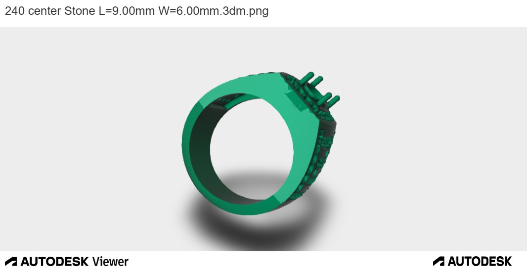 ELEGANT GEMSTONE RING WITH GREEK MOTIF 3D print model_2