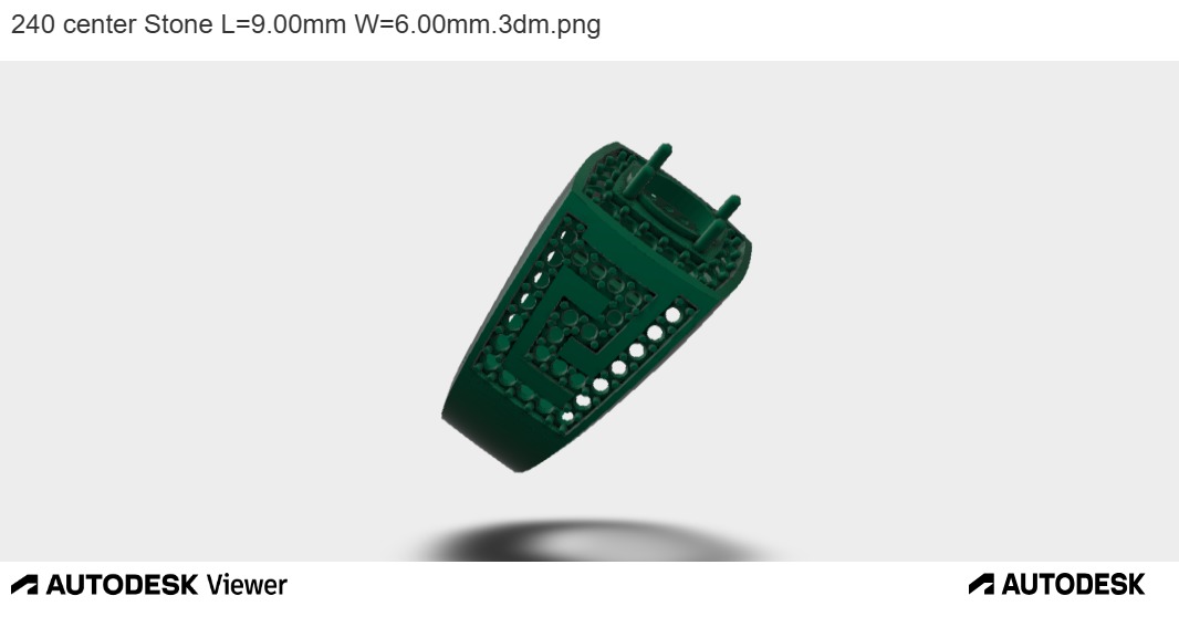 ELEGANT GEMSTONE RING WITH GREEK MOTIF 3D print model_3