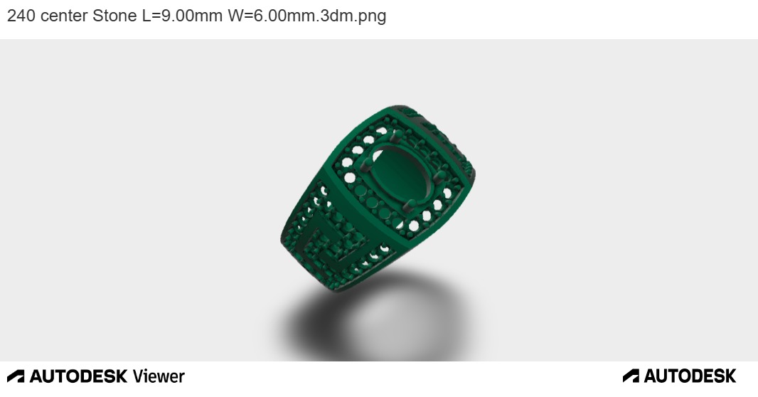ELEGANT GEMSTONE RING WITH GREEK MOTIF 3D print model_4