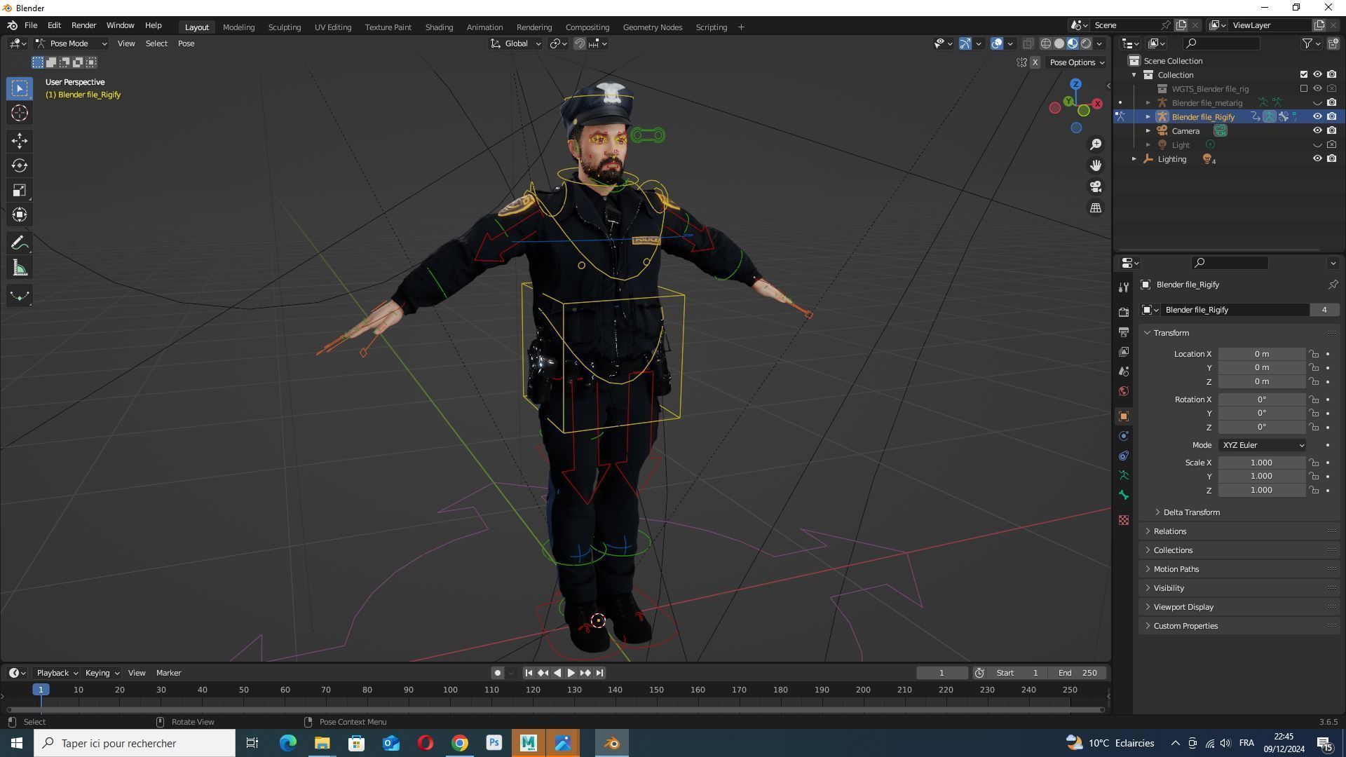 Realistic 3D Police Officer Model Low-poly 3D model_16