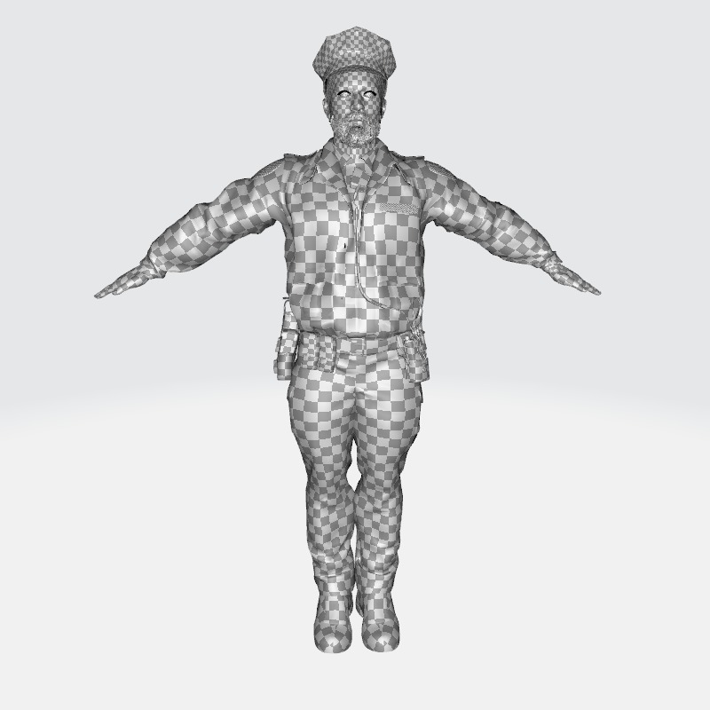 Realistic 3D Police Officer Model Low-poly 3D model_22