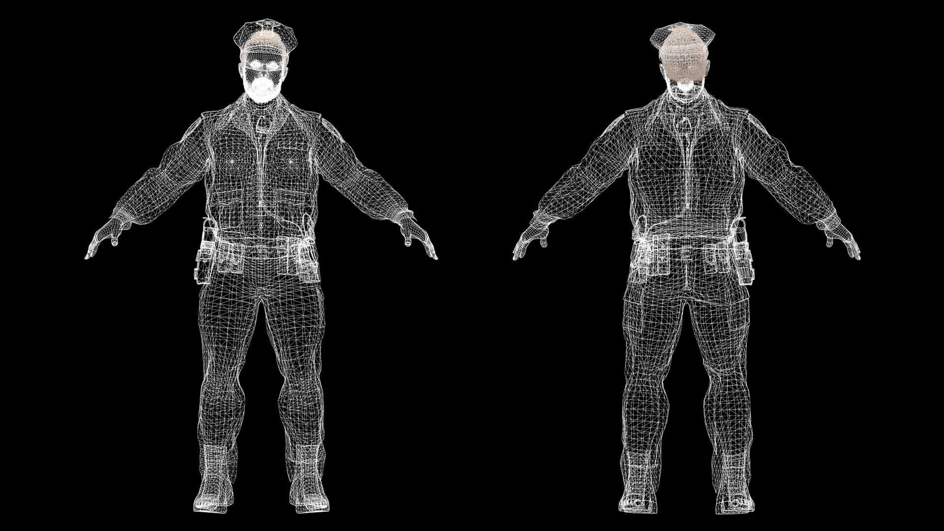 Realistic 3D Police Officer Model Low-poly 3D model_12