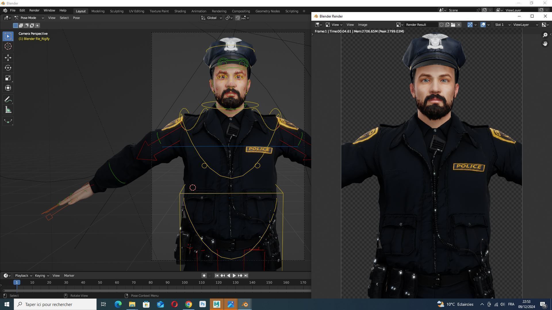 Realistic 3D Police Officer Model Low-poly 3D model_18