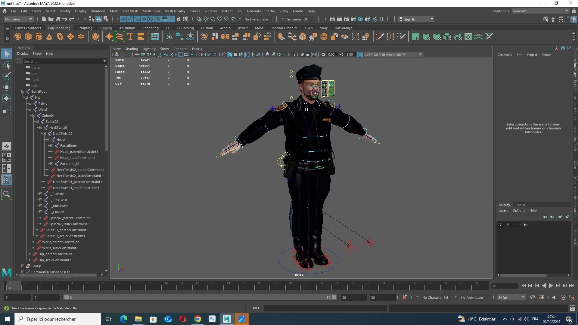 Realistic 3D Police Officer Model Low-poly 3D model_14