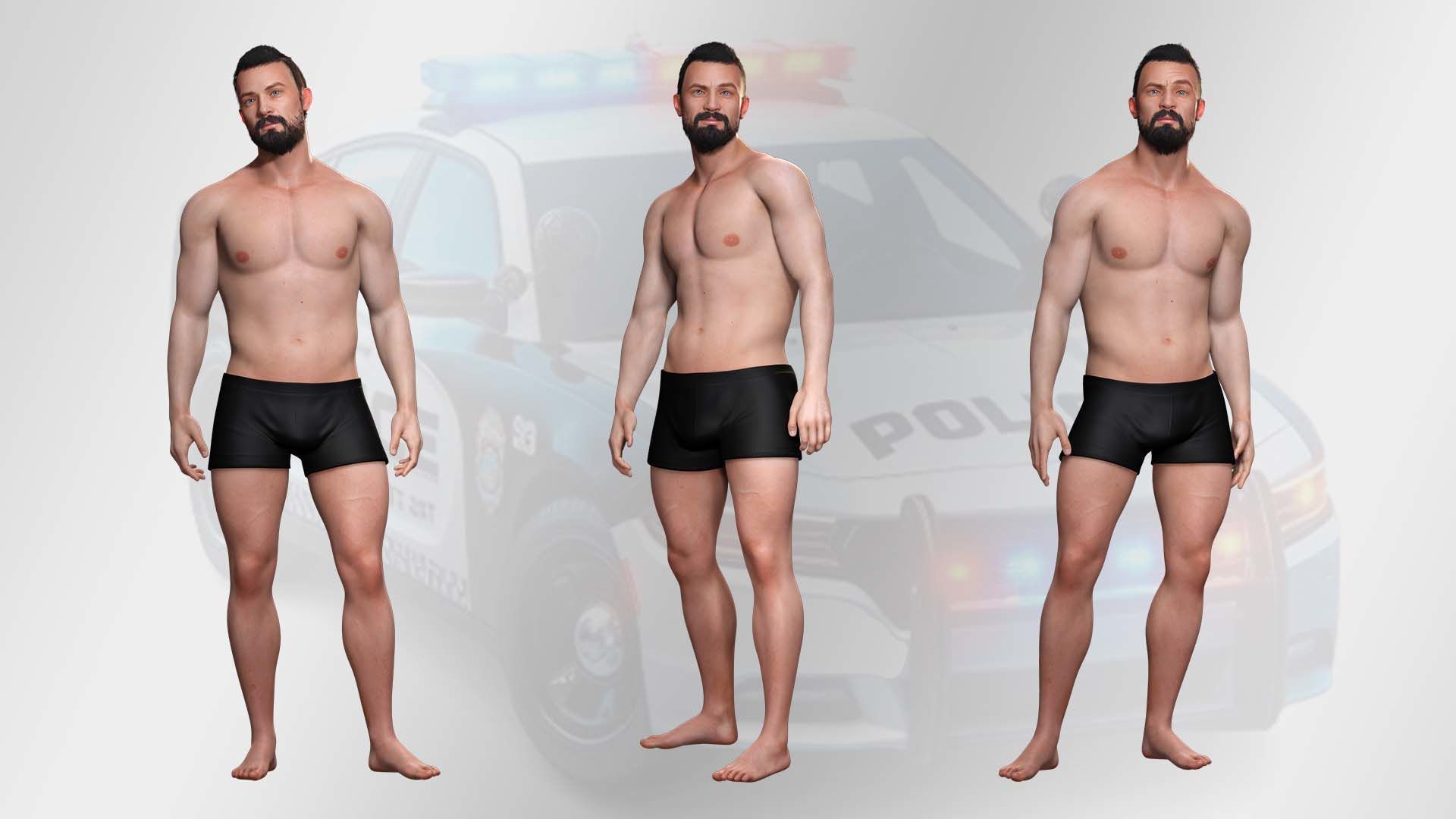 Realistic 3D Police Officer Model Low-poly 3D model_3