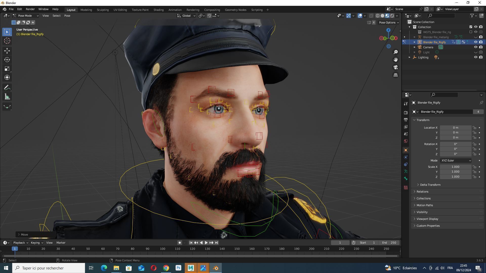 Realistic 3D Police Officer Model Low-poly 3D model_17