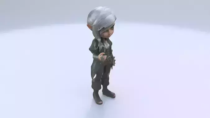 Silver Pirate Dagger 3D model