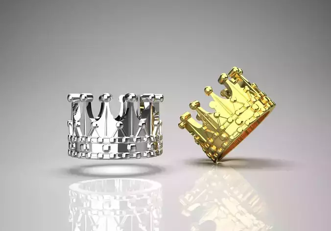 crown gold ring gr0023 3D print model