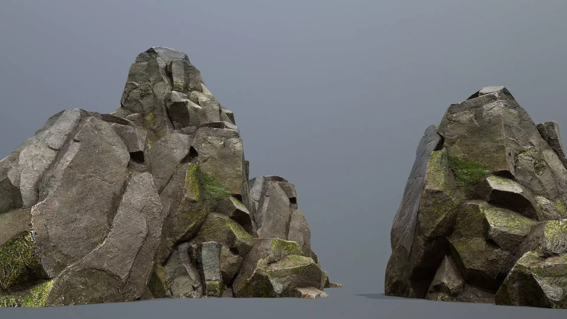 forest rocks Low-poly 3D model_0