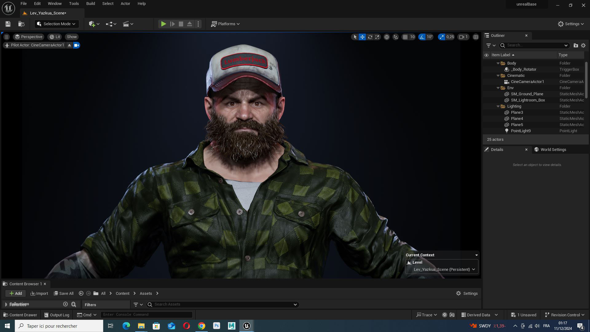 Realistic Man Bearded Lumberjack Low-poly 3D model_13