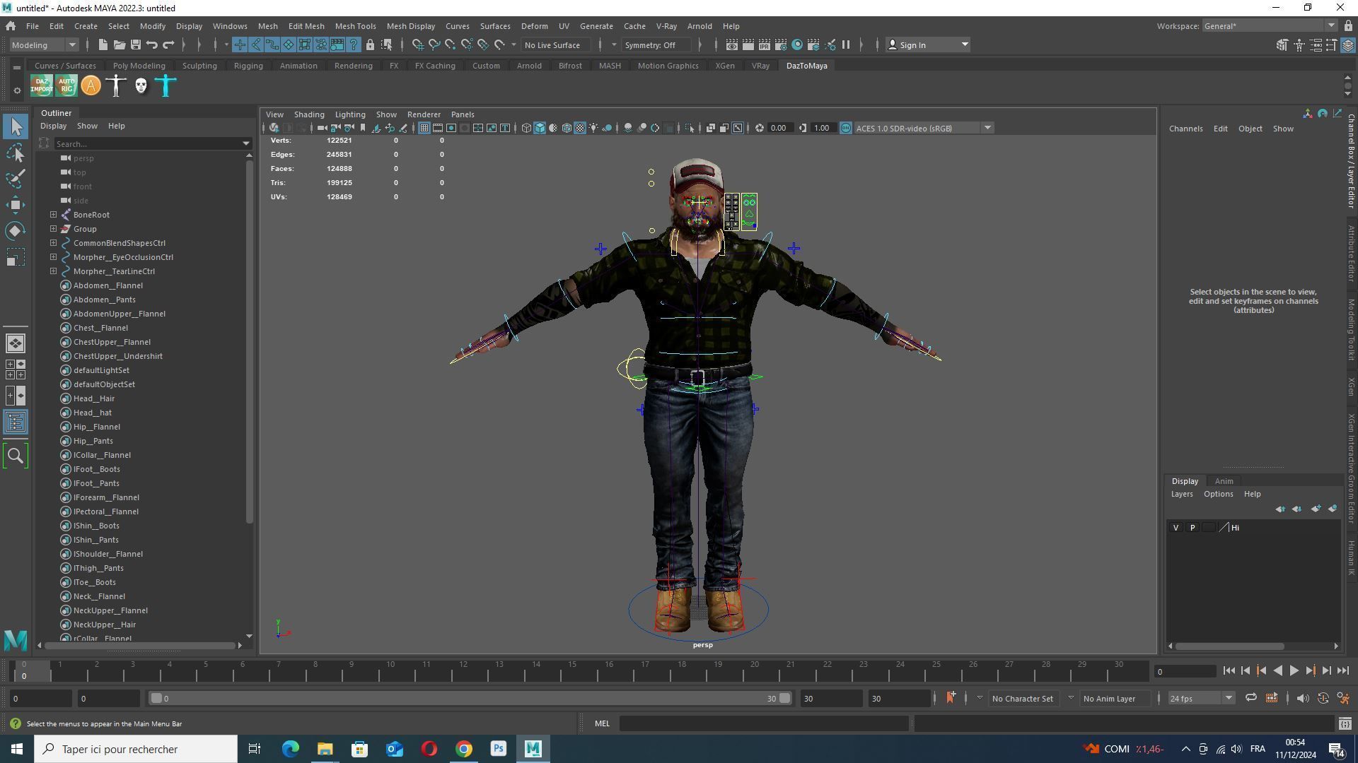 Realistic Man Bearded Lumberjack Low-poly 3D model_9