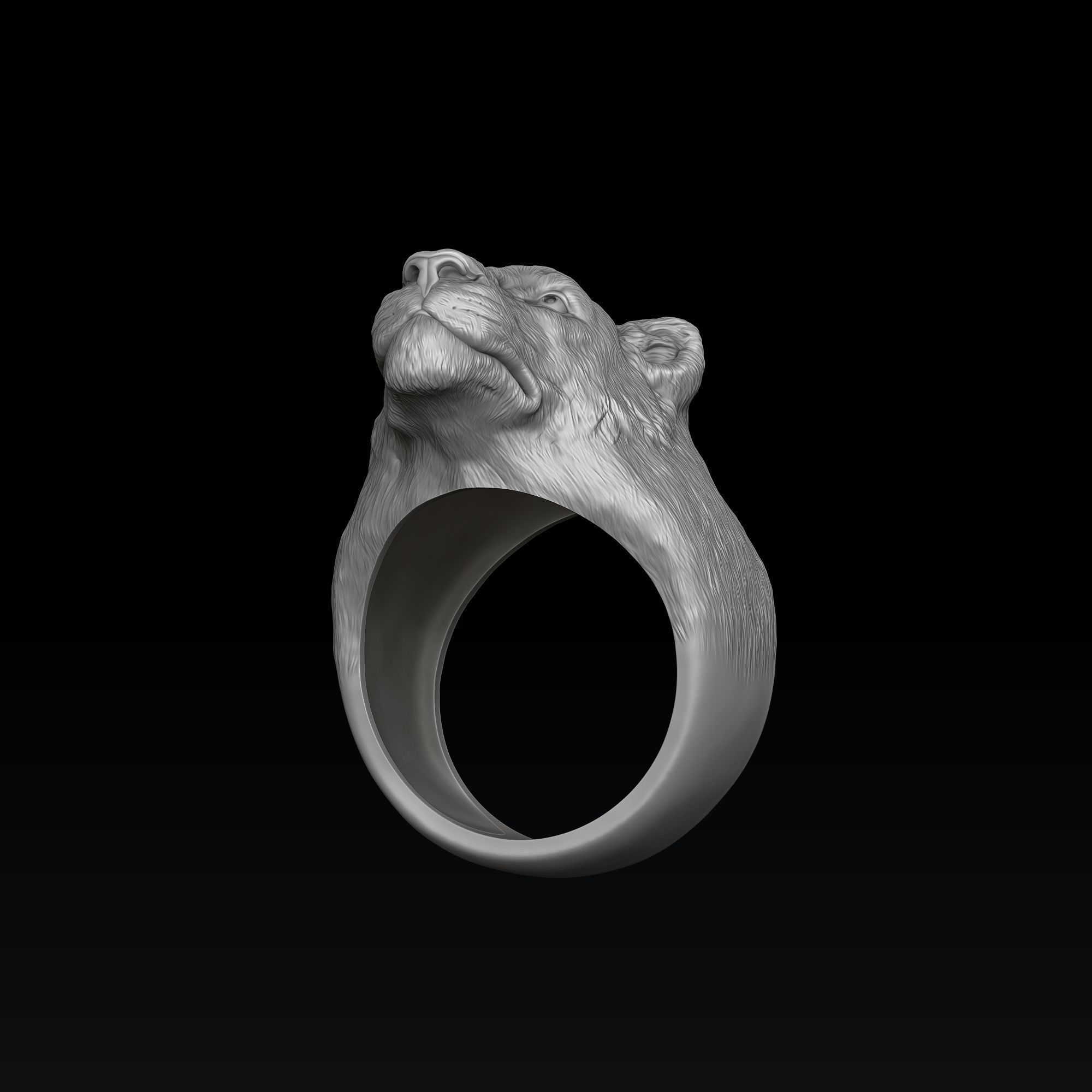 Lioness Ring 3D print model_5