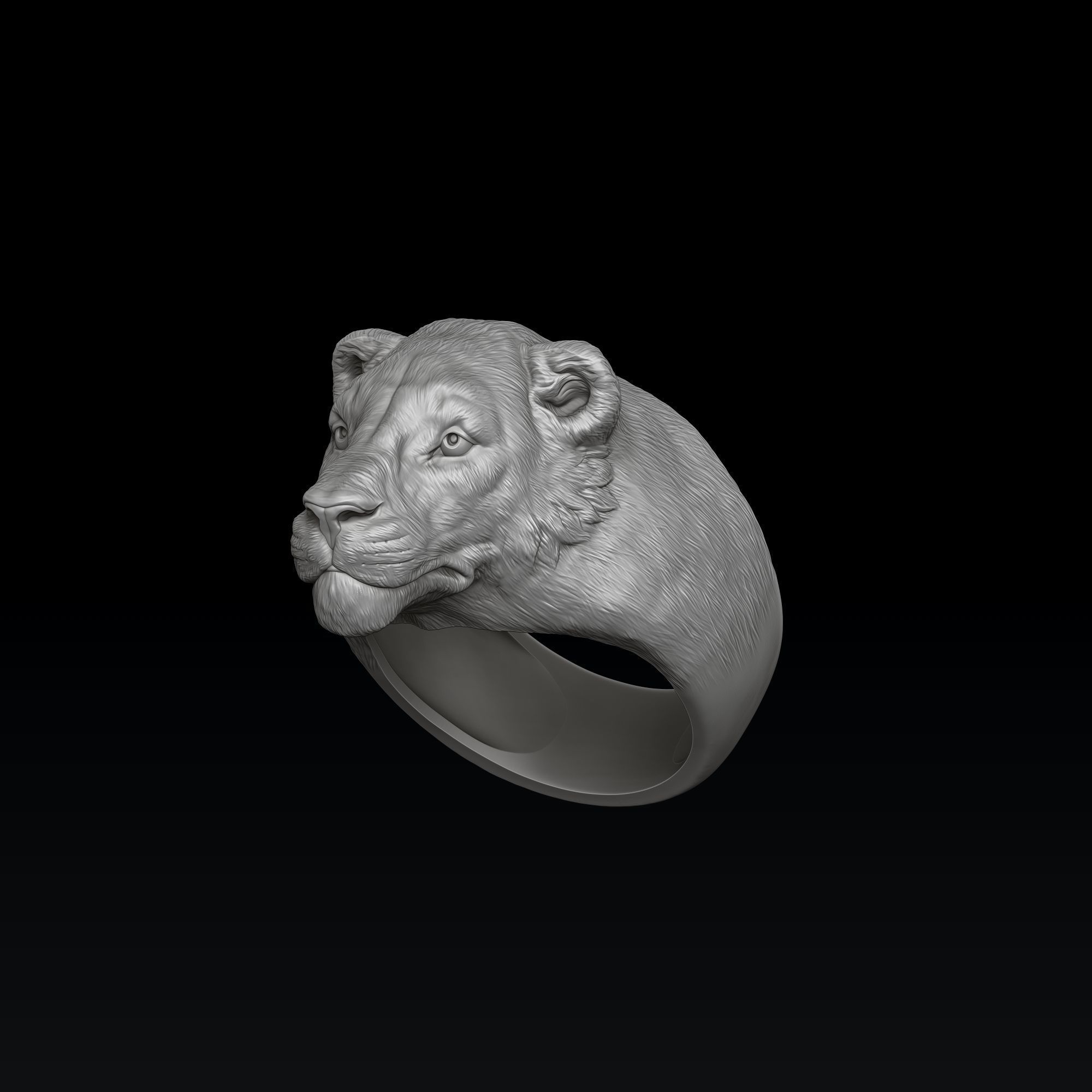 Lioness Ring 3D print model_4