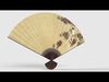 Japanese Hand Folding Fan Low-poly 3D model_1