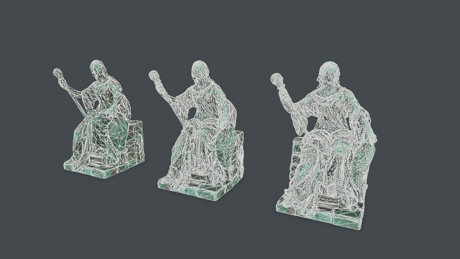 woman Statue Low-poly 3D model_13