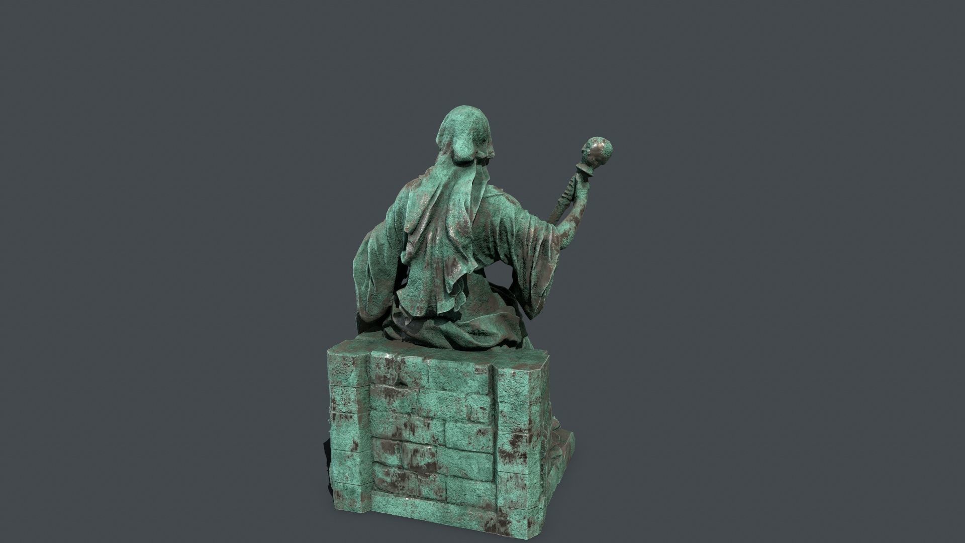 woman Statue Low-poly 3D model_7