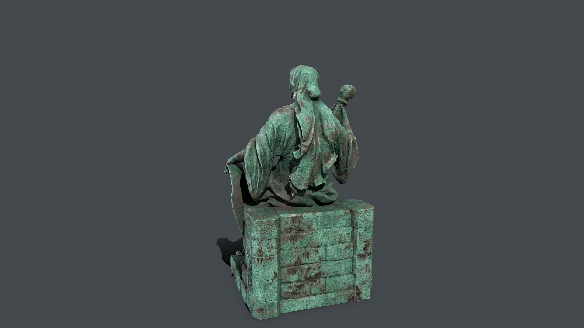 woman Statue Low-poly 3D model_6