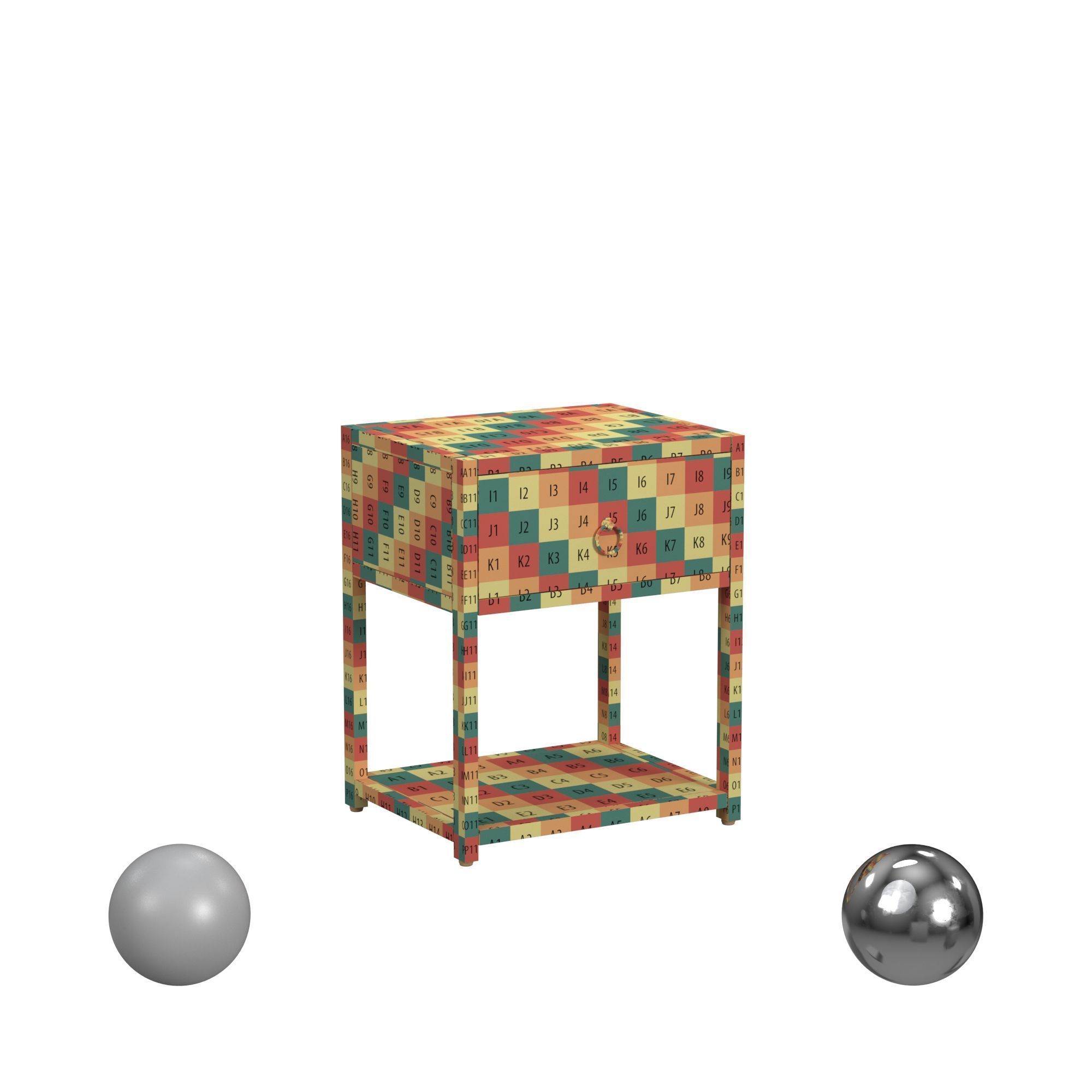 Beaumont Lane Natural Wood End Table 3D model_2