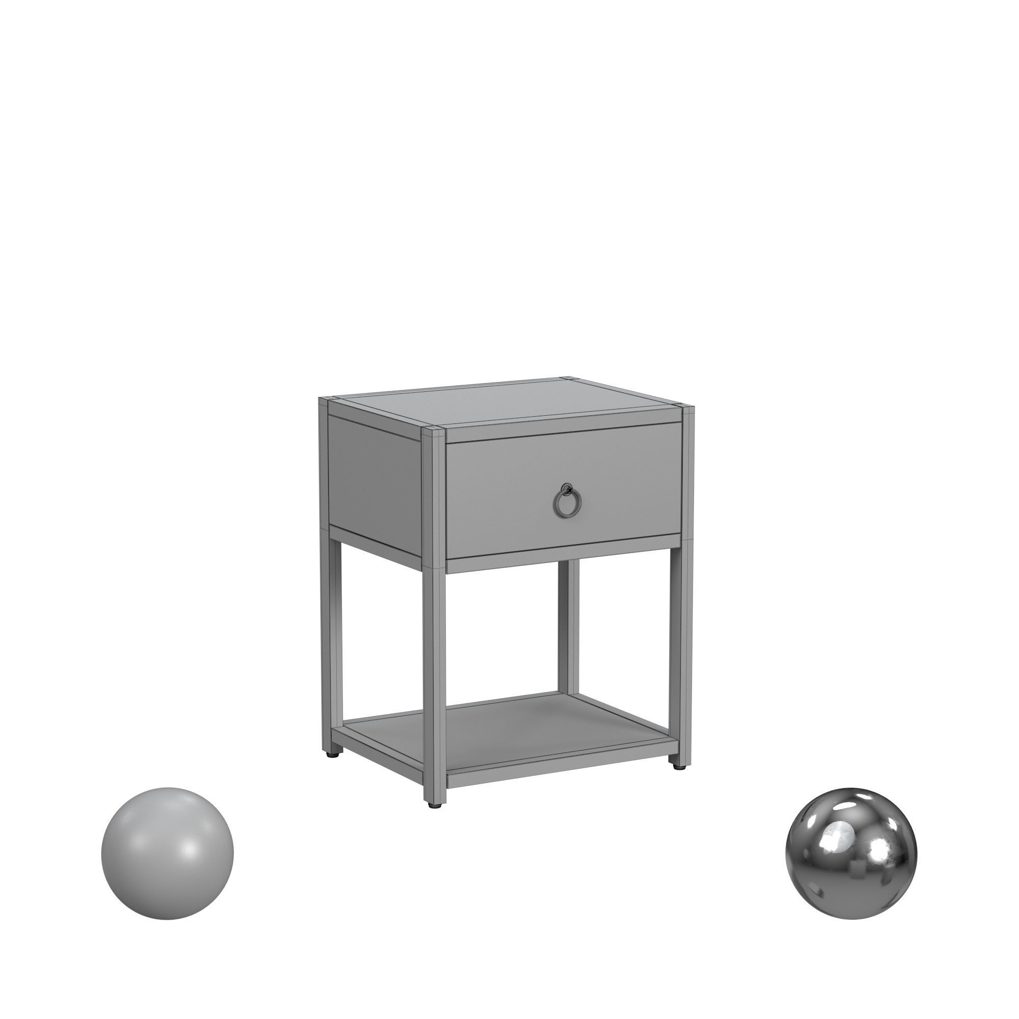 Beaumont Lane Natural Wood End Table 3D model_3