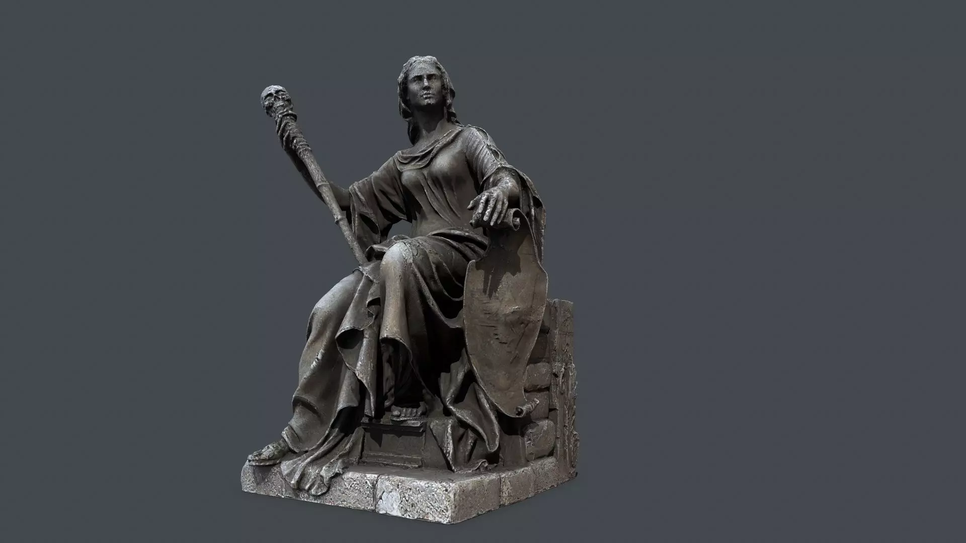 woman Statue Low-poly 3D model