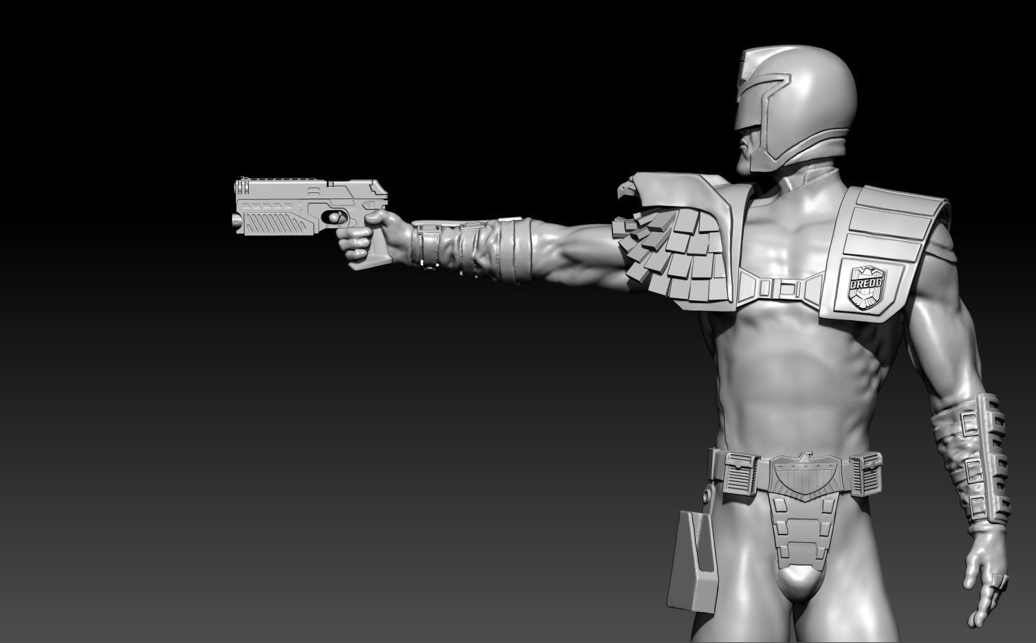 Judge Dredd for 3D printing STL 3D print model_26