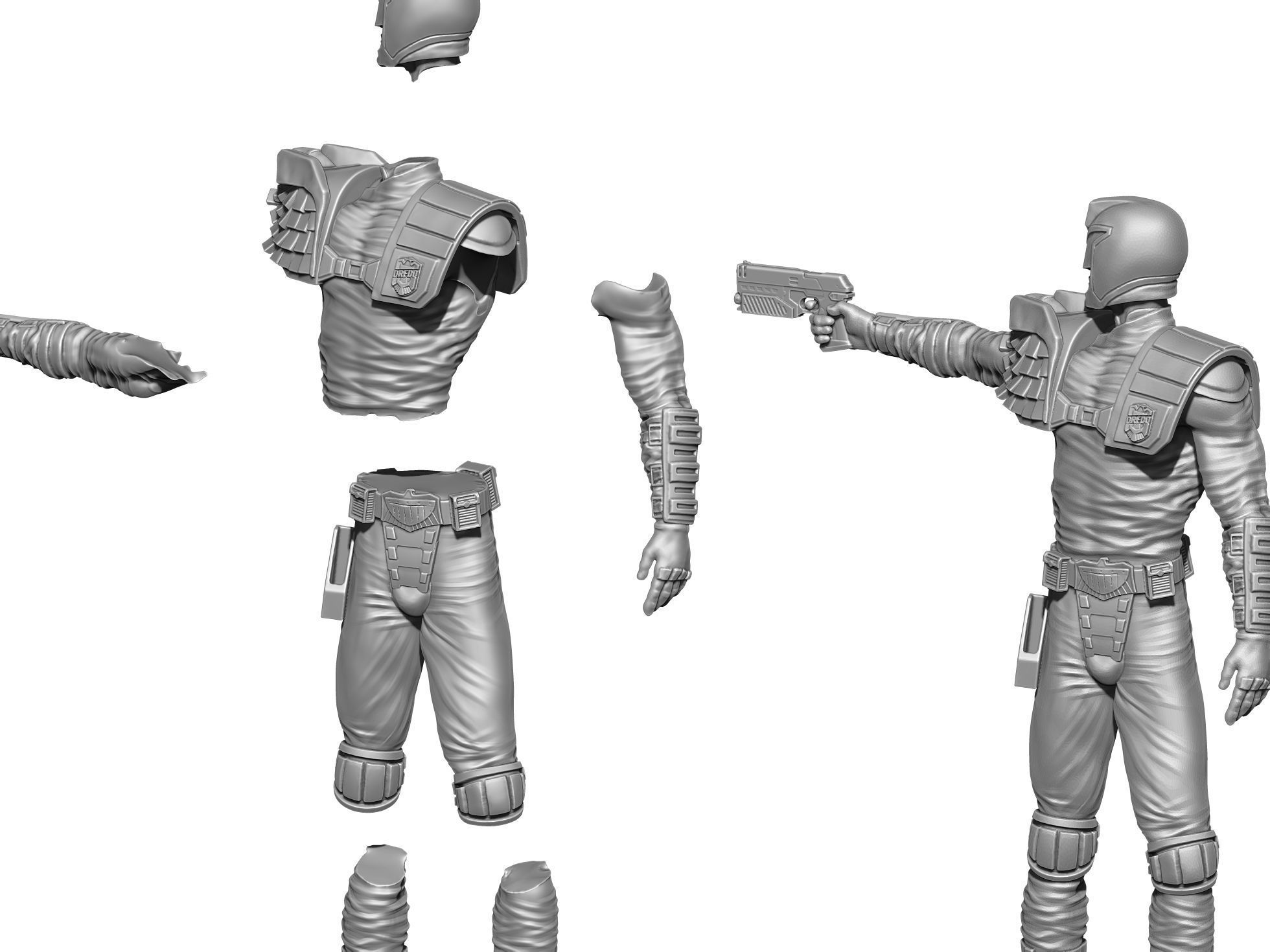 Judge Dredd for 3D printing STL 3D print model_14