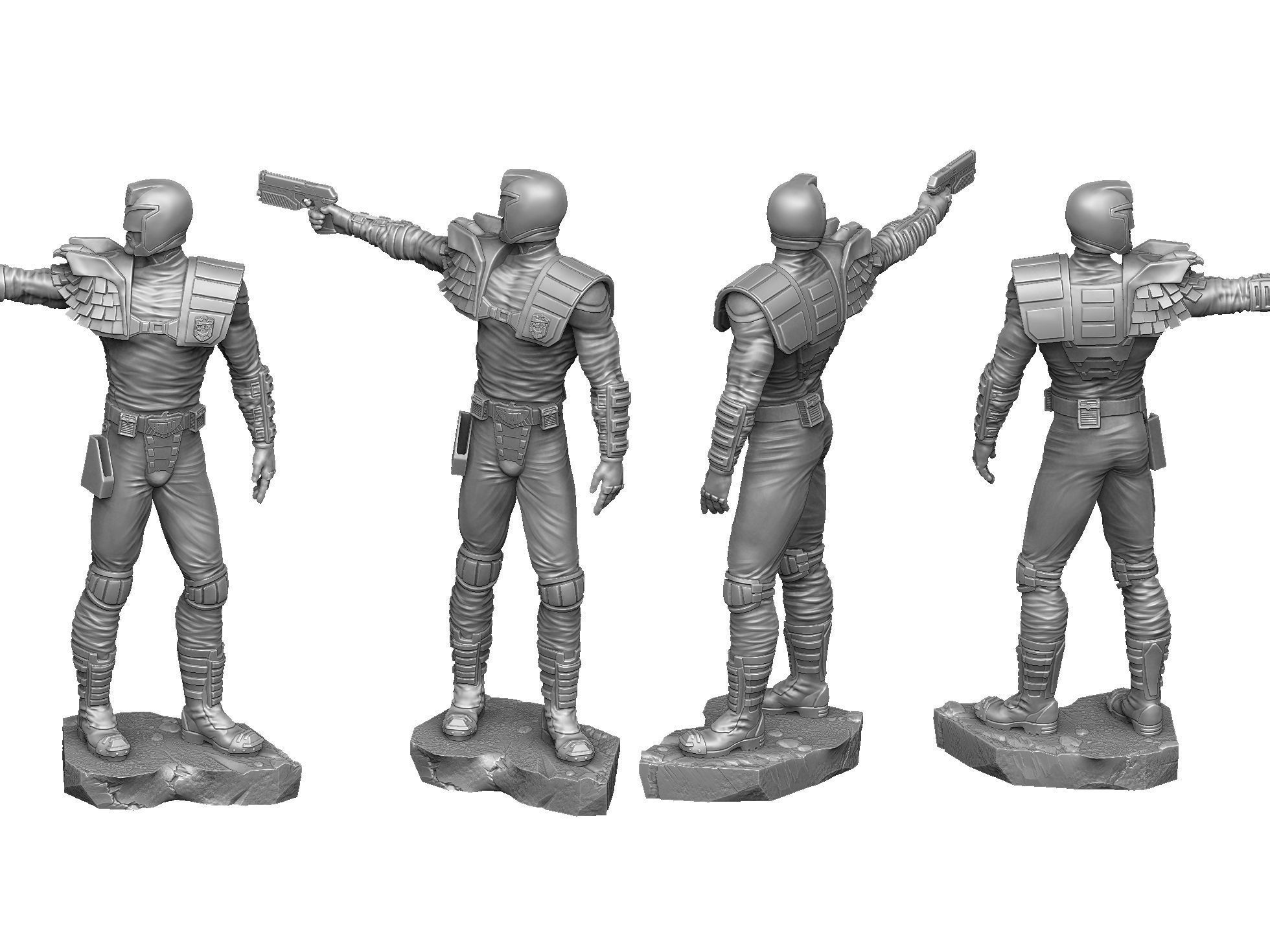 Judge Dredd for 3D printing STL 3D print model_8