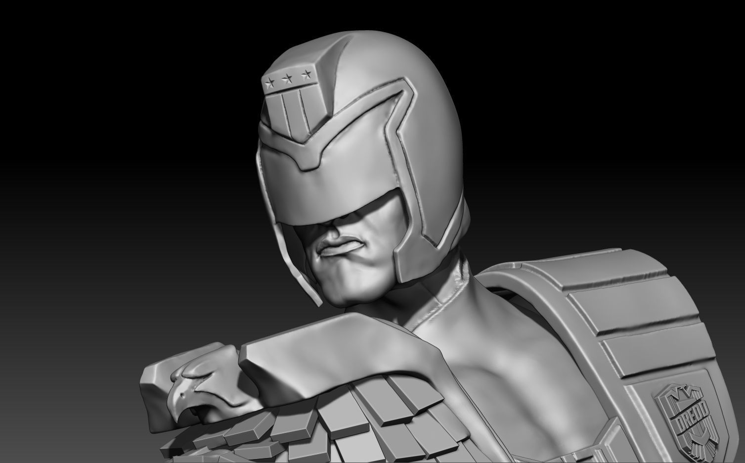 Judge Dredd for 3D printing STL 3D print model_20
