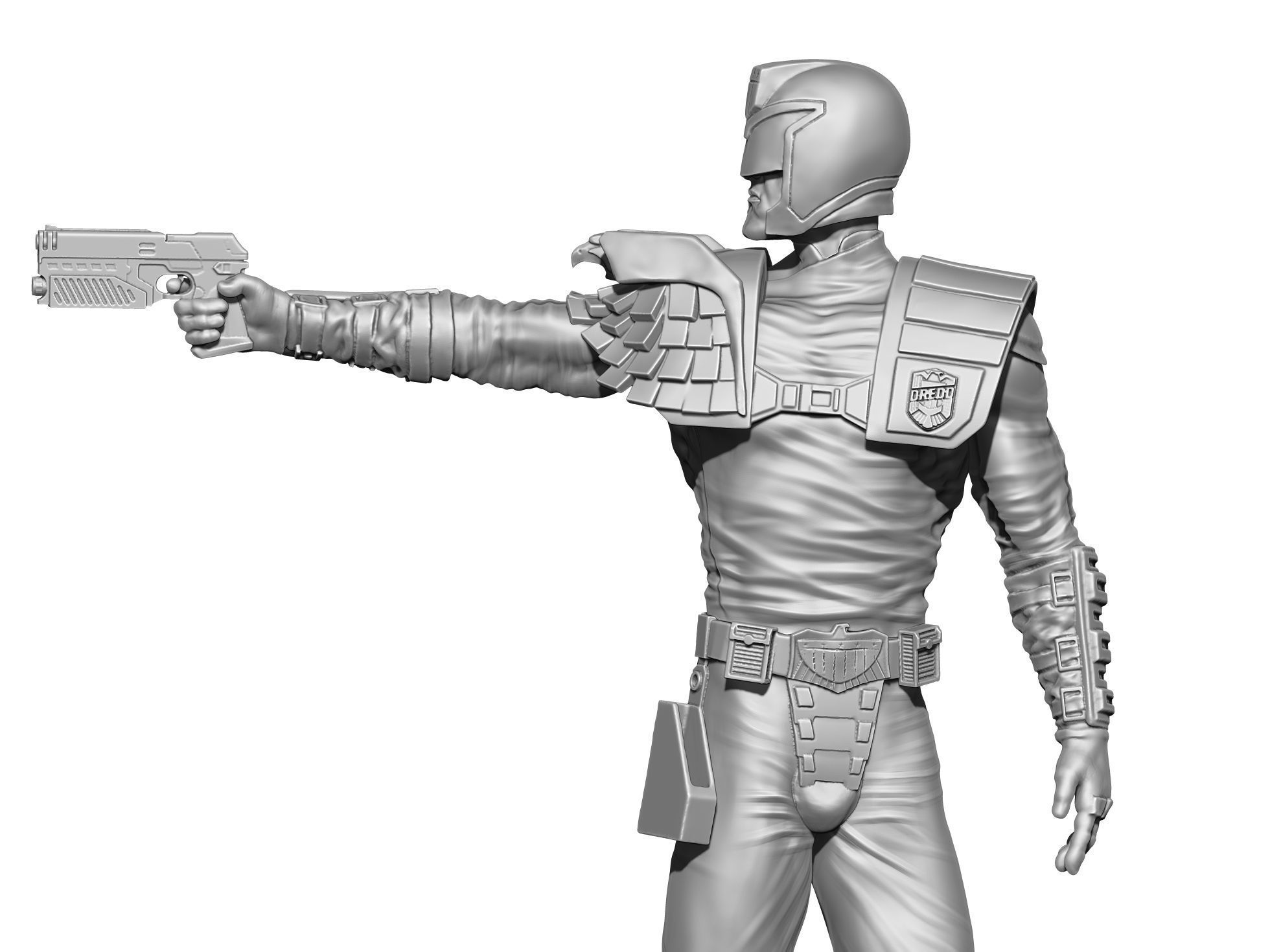 Judge Dredd for 3D printing STL 3D print model_2