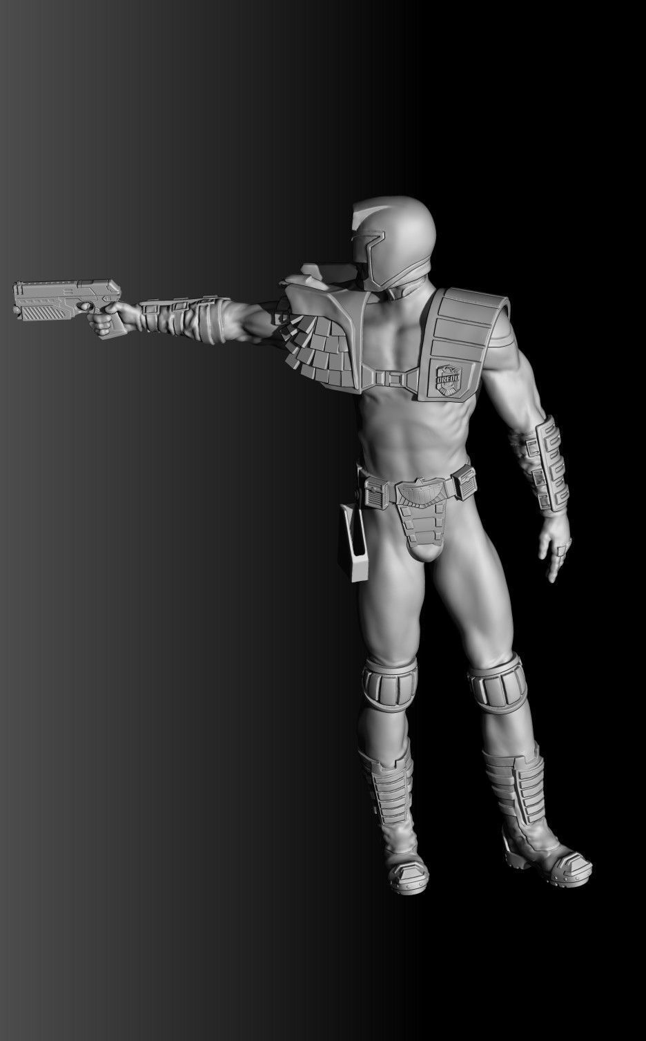 Judge Dredd for 3D printing STL 3D print model_19