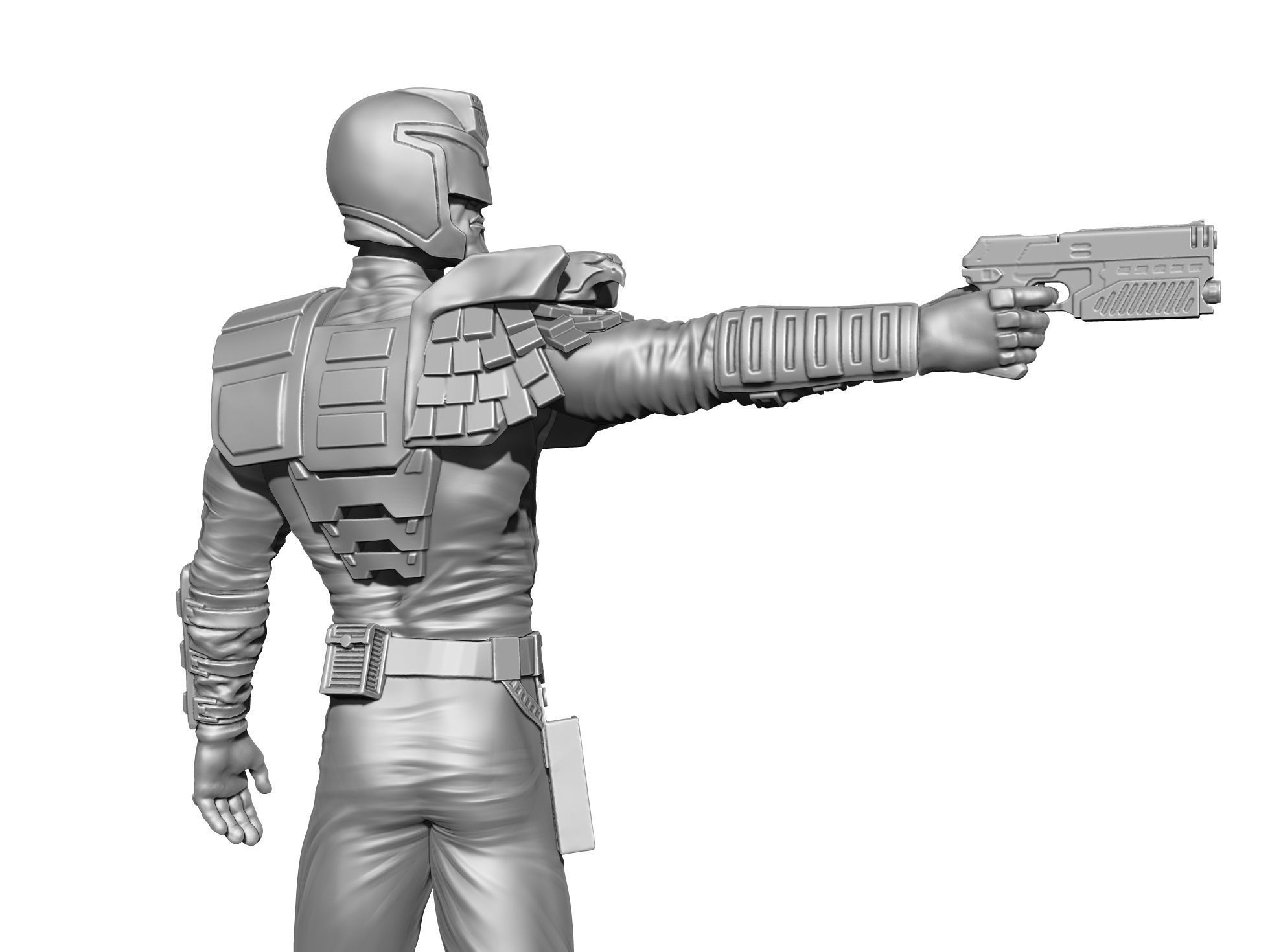 Judge Dredd for 3D printing STL 3D print model_7