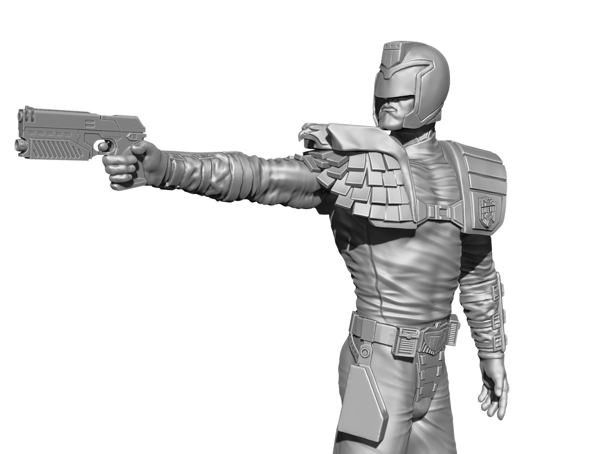 Judge Dredd for 3D printing STL 3D print model_3
