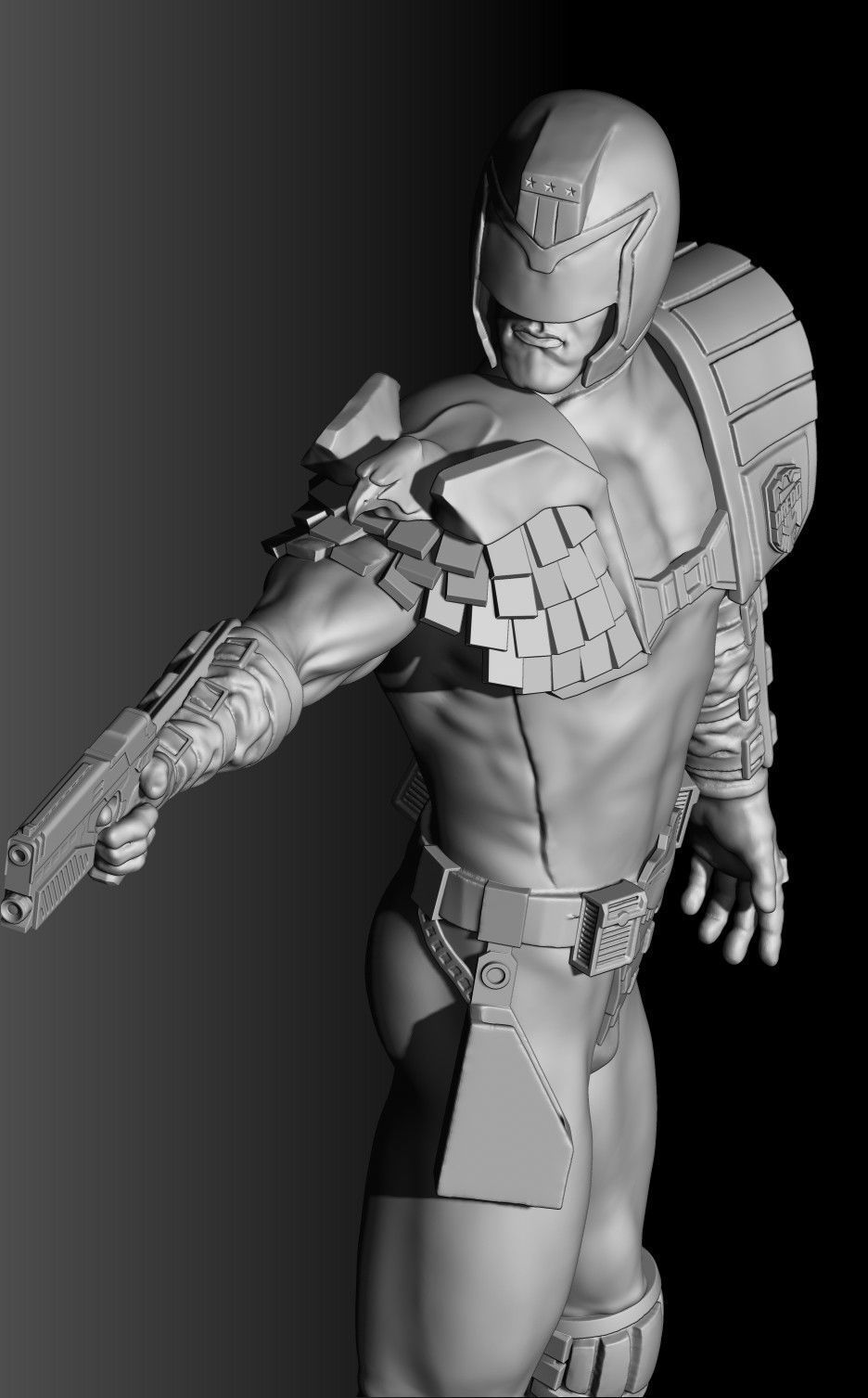 Judge Dredd for 3D printing STL 3D print model_30