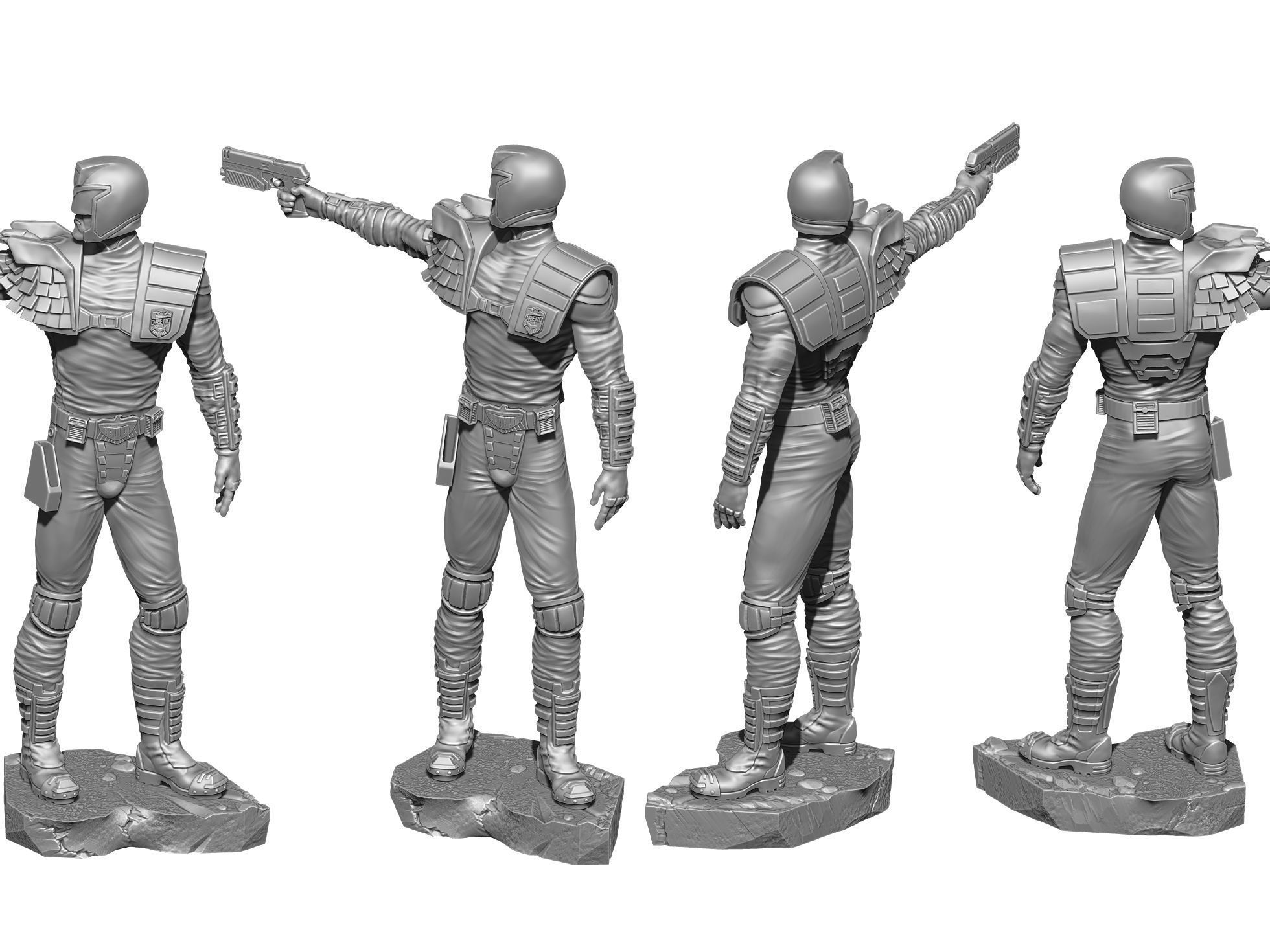 Judge Dredd for 3D printing STL 3D print model_9