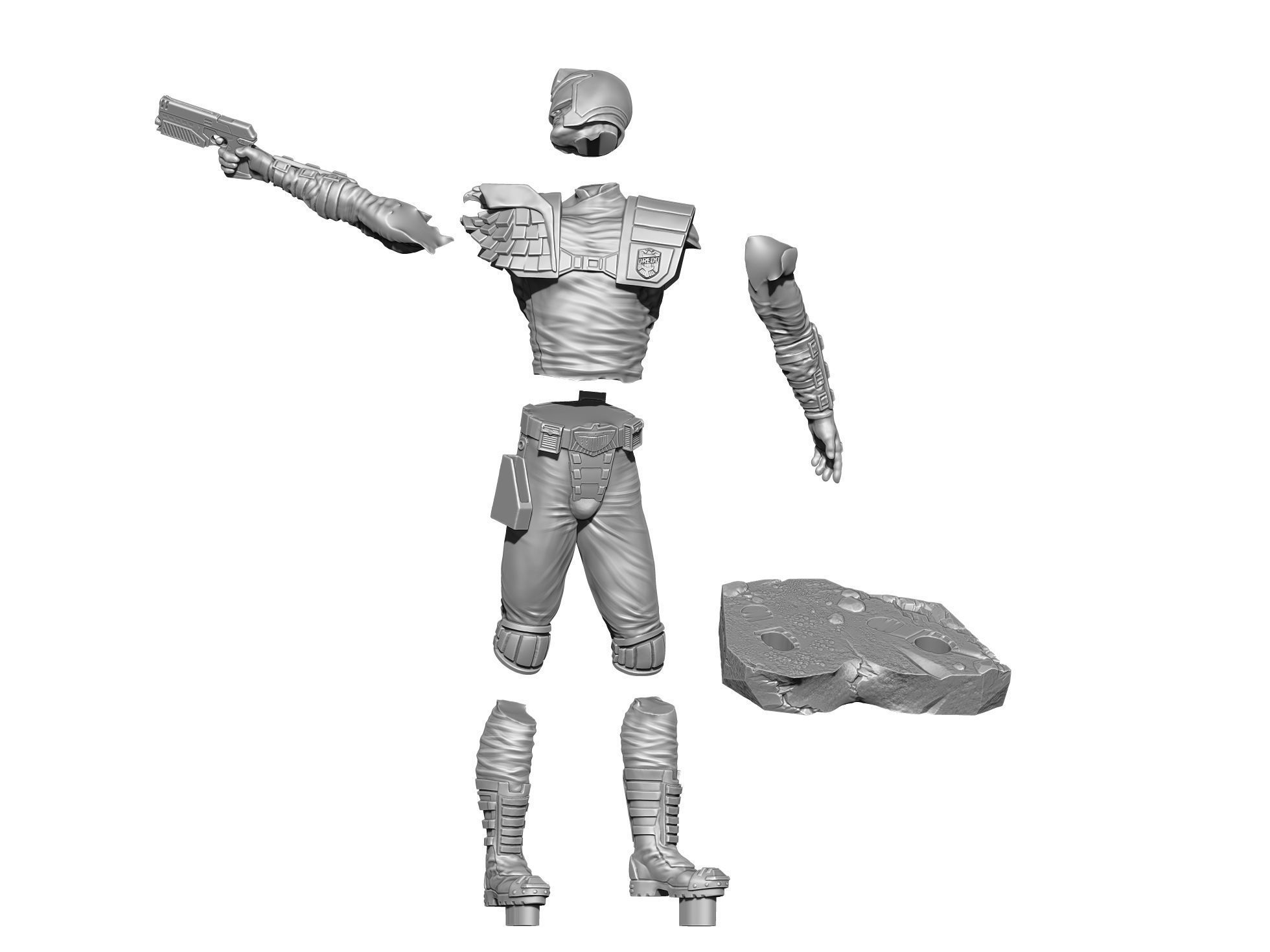 Judge Dredd for 3D printing STL 3D print model_15