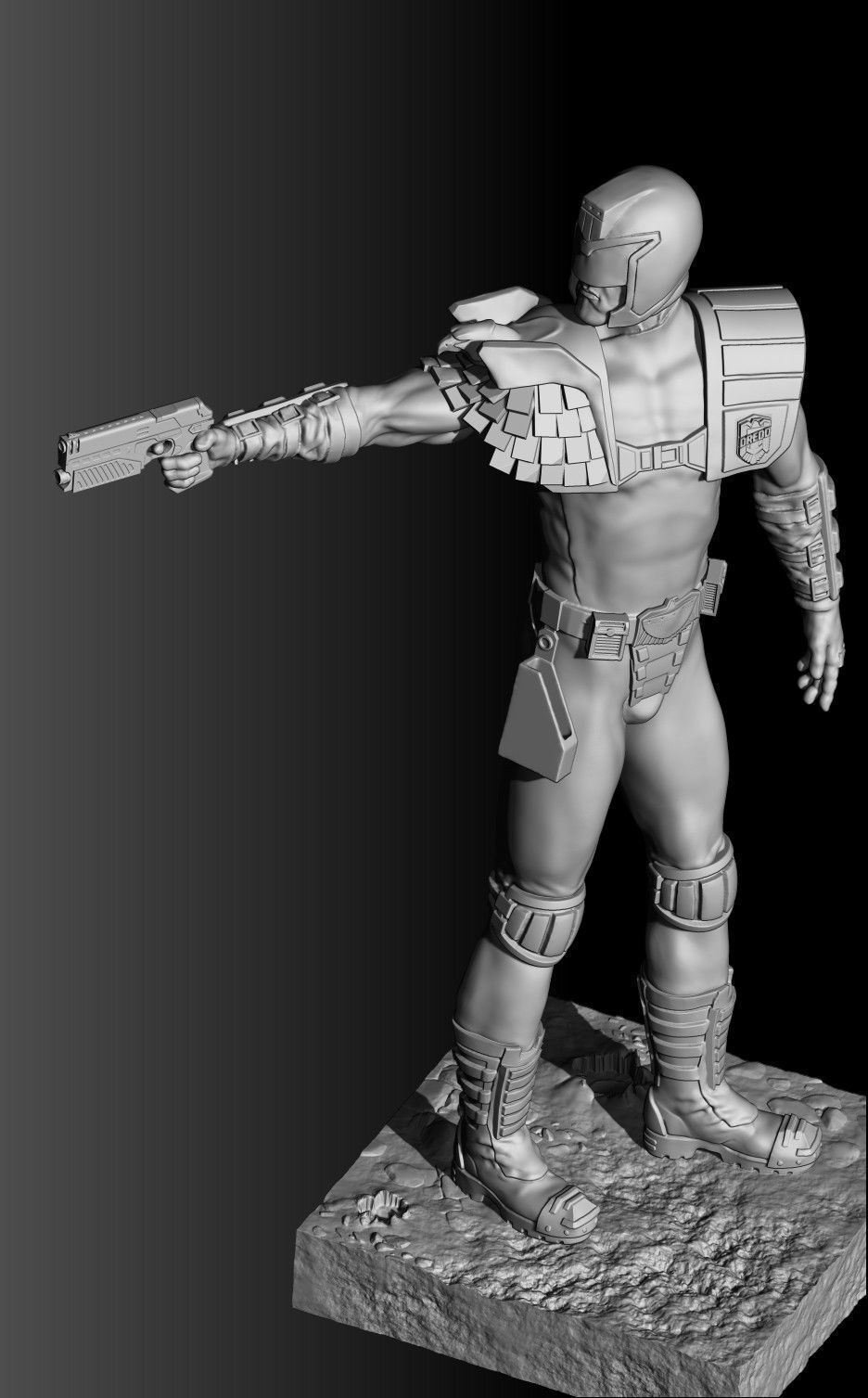 Judge Dredd for 3D printing STL 3D print model_10