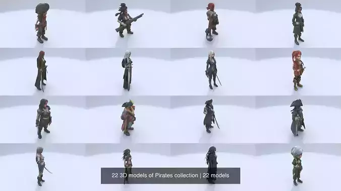 22 3D models of Pirates collection 