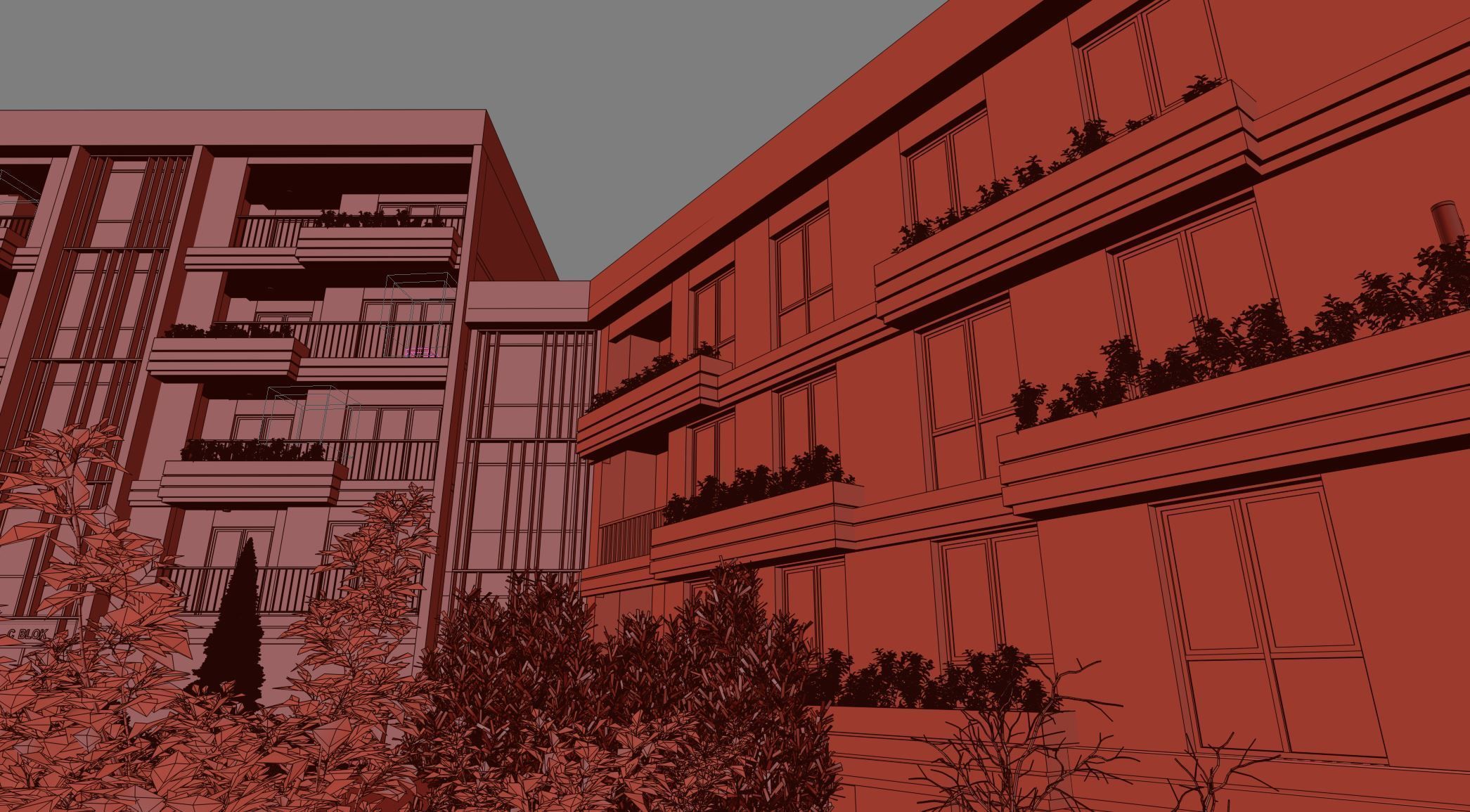 Residence Project - Corona Exterior Scene 3D model_10