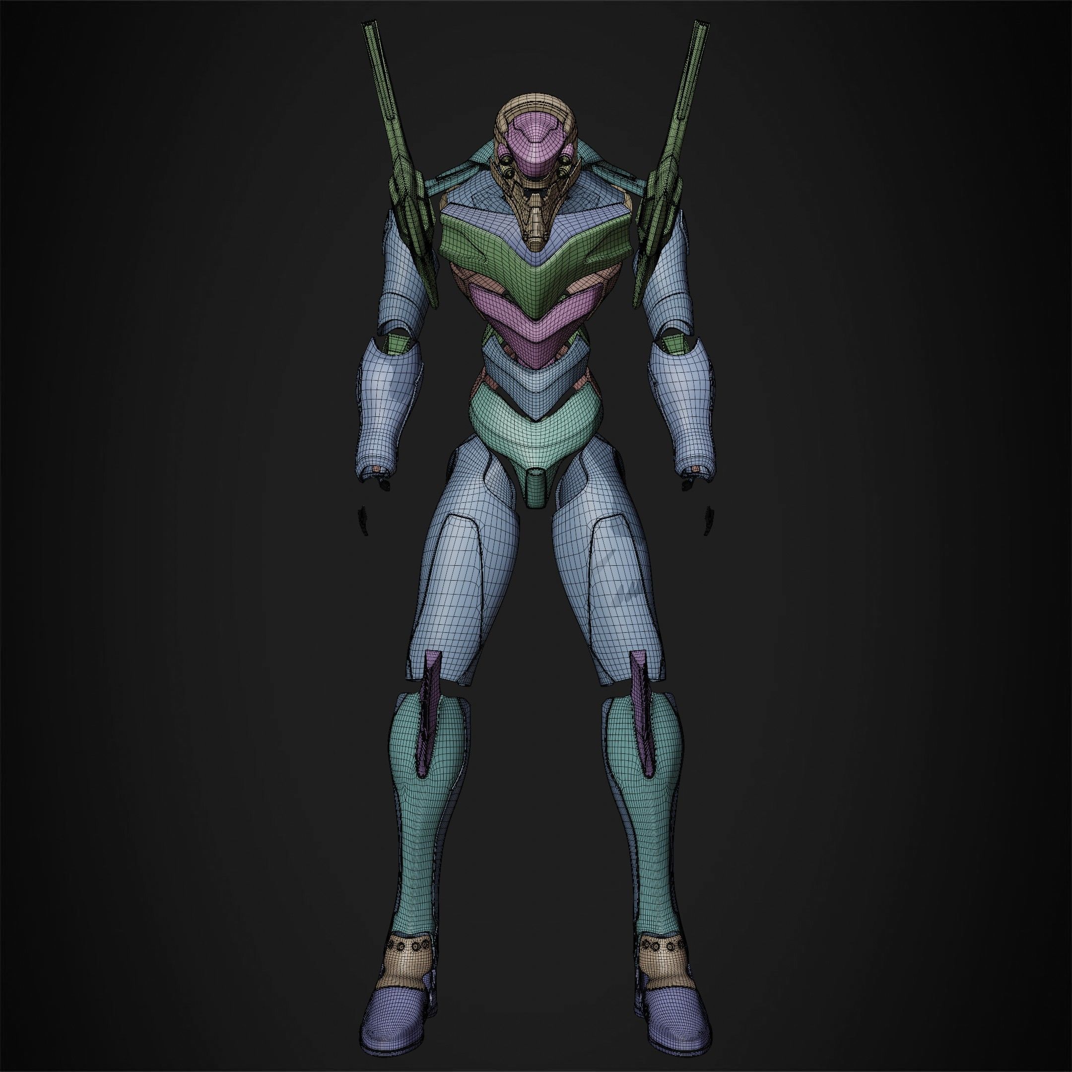 Evangelion EVA-02 Full Armor for Cosplay 3D print model_12