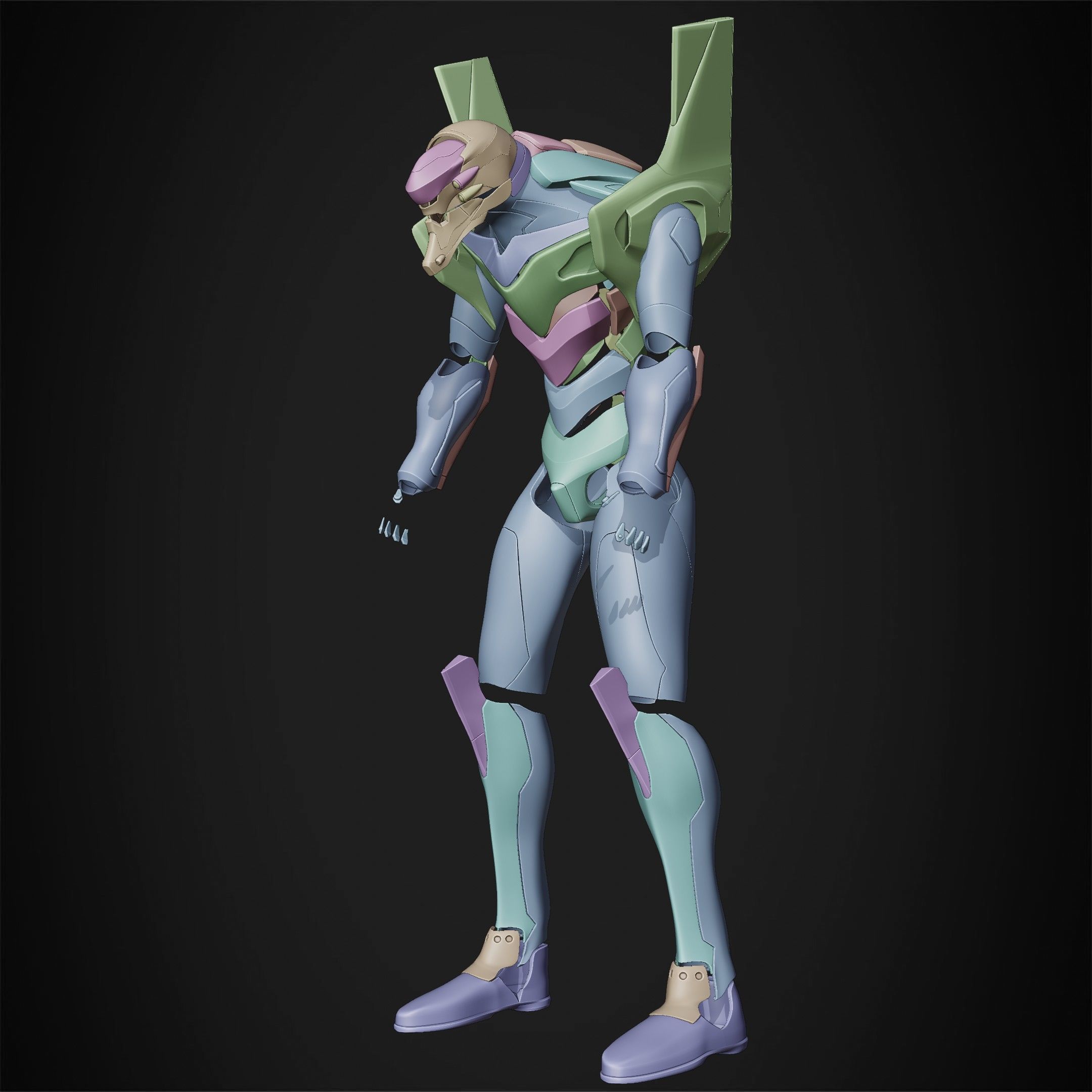 Evangelion EVA-02 Full Armor for Cosplay 3D print model_13
