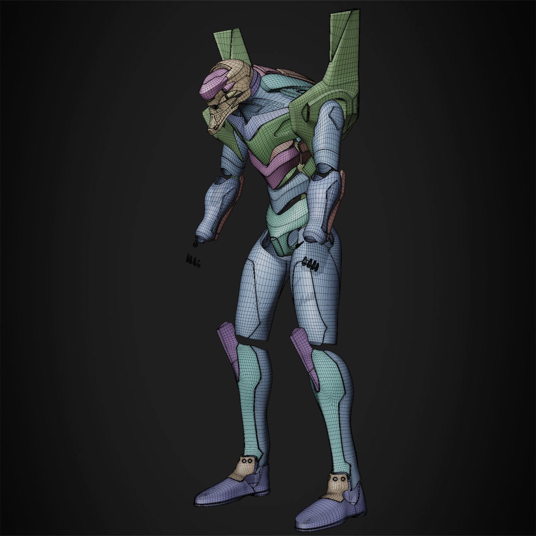 Evangelion EVA-02 Full Armor for Cosplay 3D print model_14