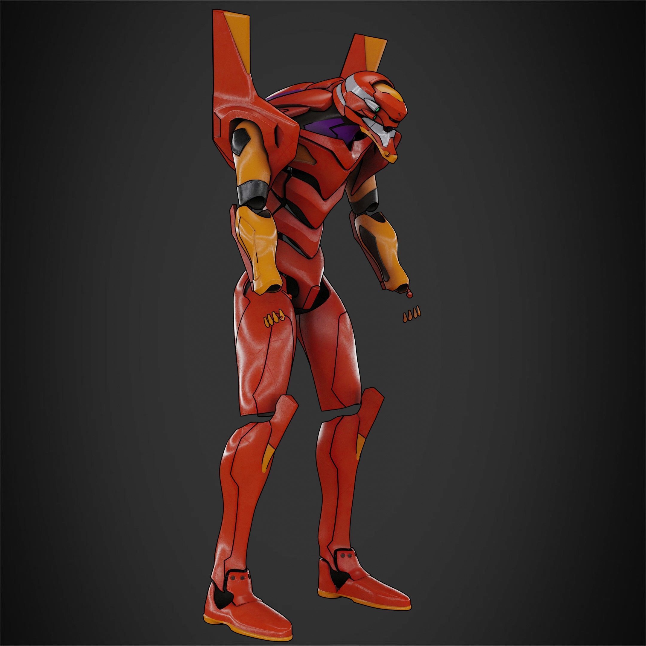 Evangelion EVA-02 Full Armor for Cosplay 3D print model_10