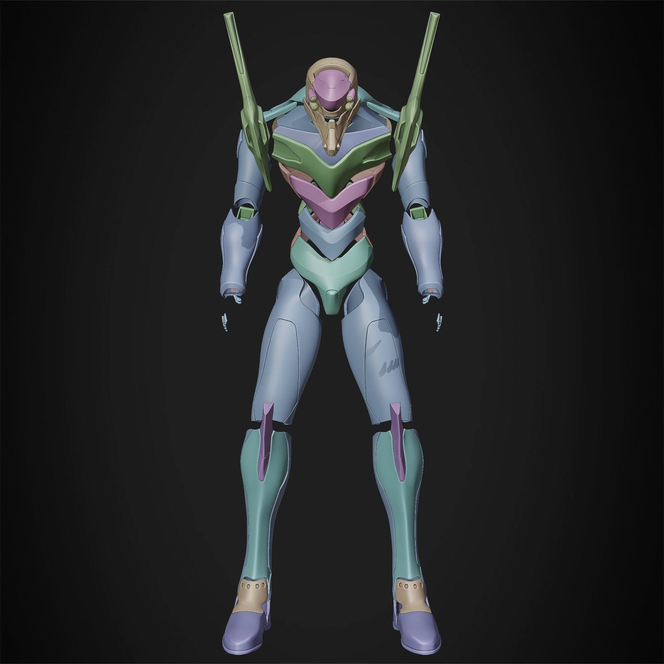 Evangelion EVA-02 Full Armor for Cosplay 3D print model_11