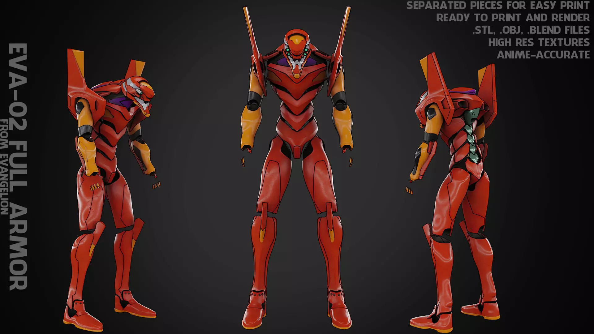 Evangelion EVA-02 Full Armor for Cosplay 3D print model_0
