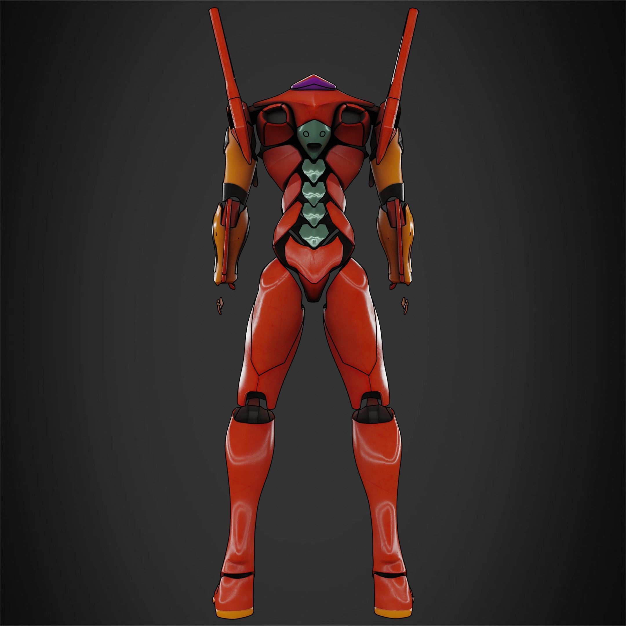 Evangelion EVA-02 Full Armor for Cosplay 3D print model_7