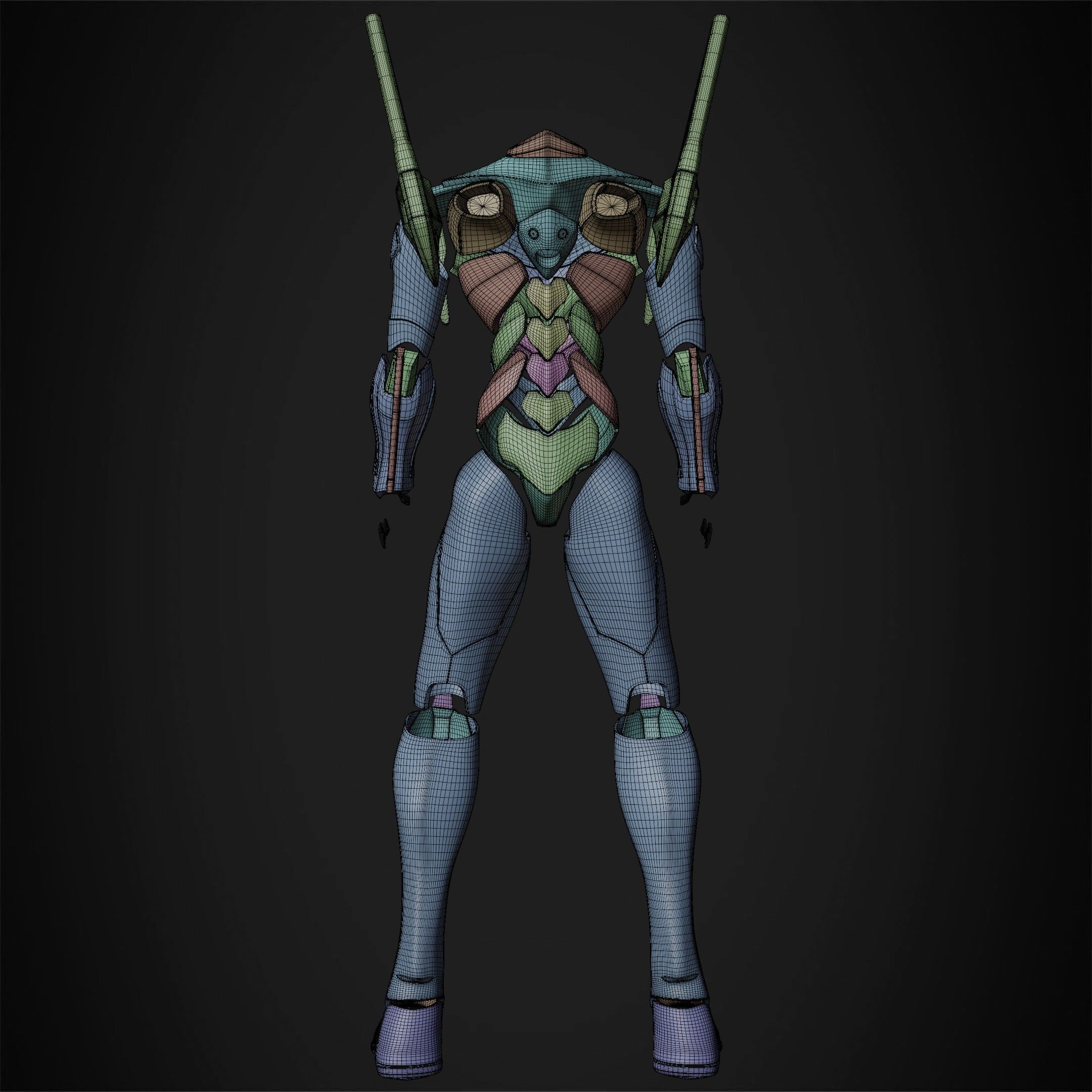 Evangelion EVA-02 Full Armor for Cosplay 3D print model_20