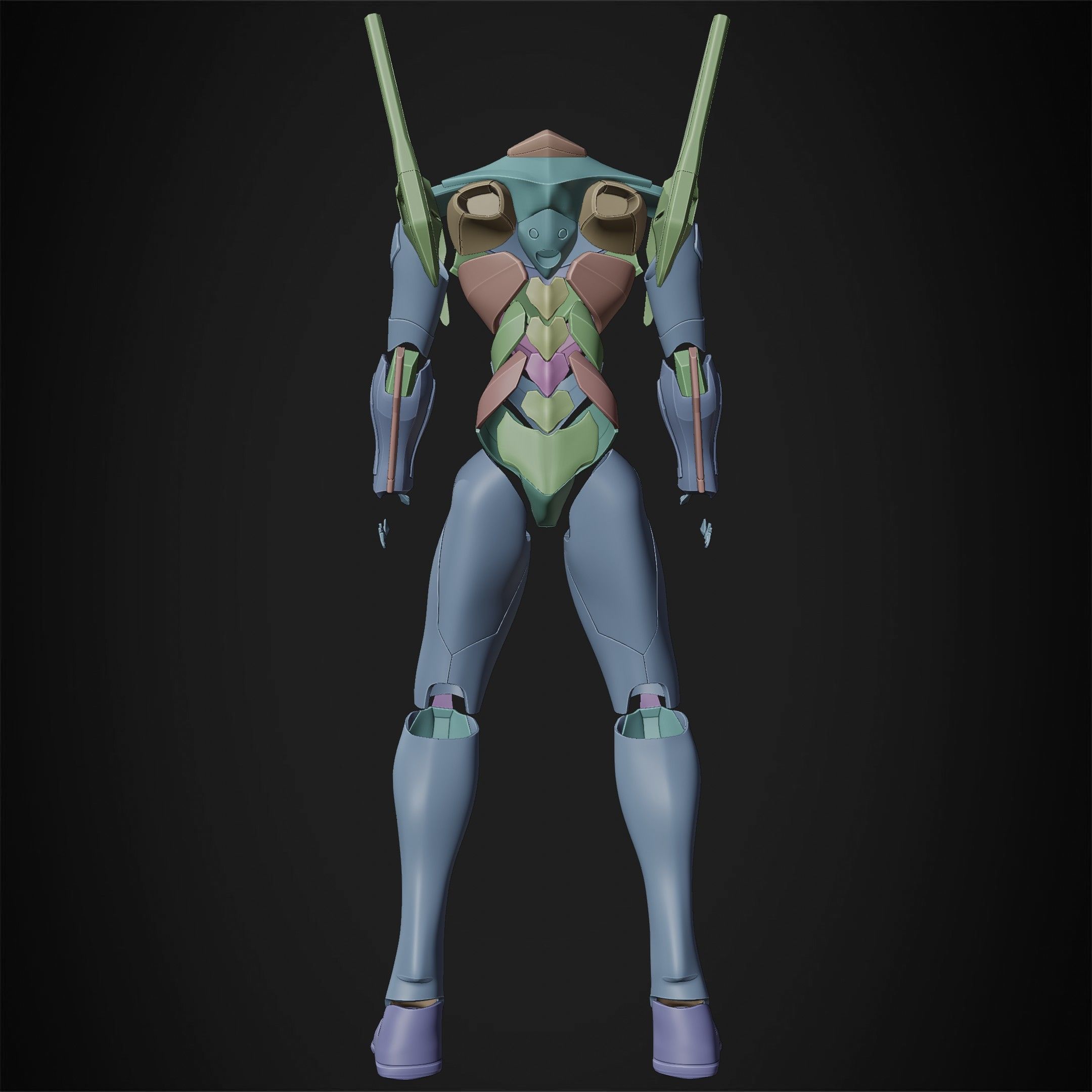 Evangelion EVA-02 Full Armor for Cosplay 3D print model_19